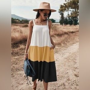 BRAND NEW! Women’s Anthropologie Maeve Ashleigh Colorblock Lined Dress, XL